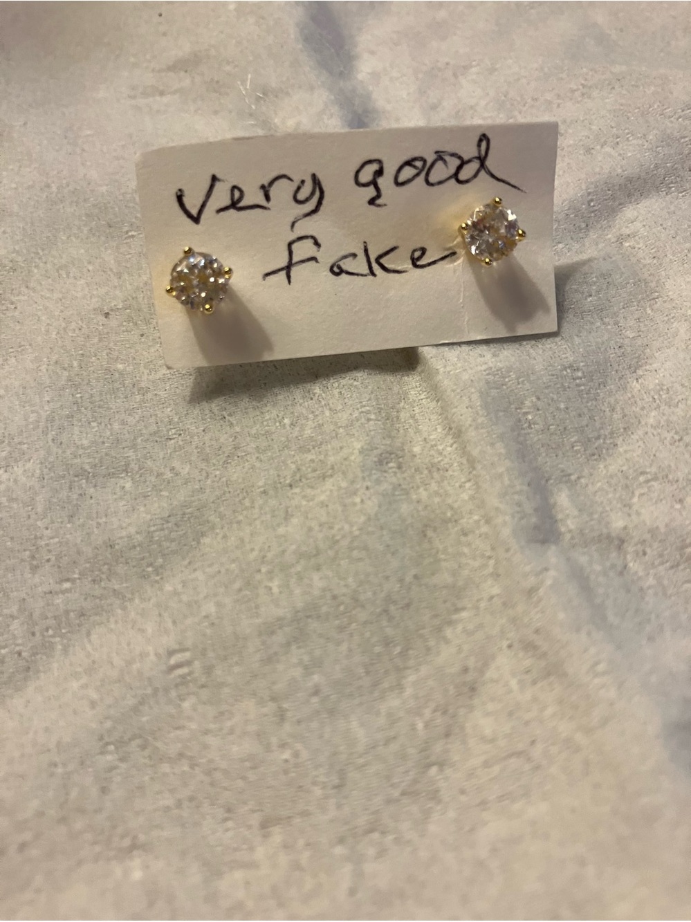 Gold-Tone Clear Crystal Stud Earrings - Classic Sparkle